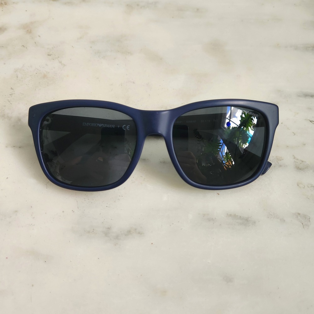 Emporio Armani EA 4041 Sunglasses Dark Navy Blue Square Frame